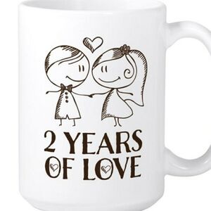 MugsBySandy, Coffee mug 15 oz, Years of love Anniversary mug.